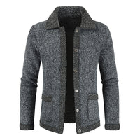 Young Men's Casual Solid Color Sweater Single Breasted