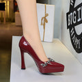 Patent Leather Platform Stiletto Pumps For Women