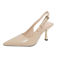 Fairy-style Stiletto-heel Pointed-toe Open-back Closed-toe Sandals
