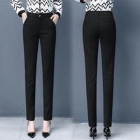 Blue Suit Pants Spring Women's High Waist Career Figure Flattering Drape Skinny Pants