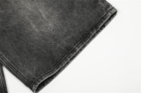 Worn Looking Washed-out Denim Shorts Men's Loose