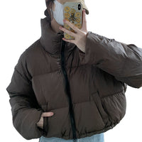 Womens Short Stand-collar Stylish American-style Down Jacket