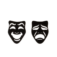 Simple Stainless Steel New Asymmetric Crying And Laughing Face Ear Bone Stud Halloween