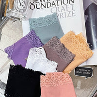 Rib Cotton Underwear Lace Sexy Pure Mid-waist French Style Women's Briefs