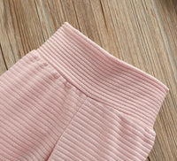 Children's Long Sleeve Letter Romper T-shirt Set