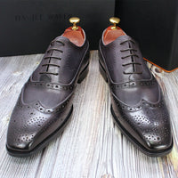 Men's Classic Japanese Leather Shoes Brogue Carved Hollow