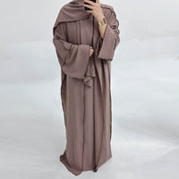Dubai Solid Color Hook Cardigan Gown