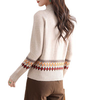 New Loose Slimming Inner Fashion Jacquard Knitted Bottoming Shirt Top