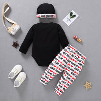 Letter Peach Heart Print Long Sleeve Suit