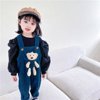 Pocket Bear Corduroy Soft Overalls Korean Version For Boys And Girls