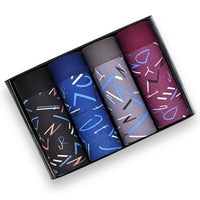 Men's Underwear Boxers English Printed Summer Thin Ice Silk Comfort