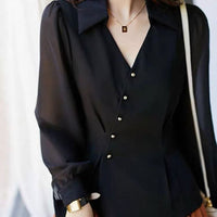 Autumn Solid Color Cardigan Shirt Women