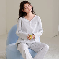 Womens Simple And Comfortable Pure Cotton Pajamas