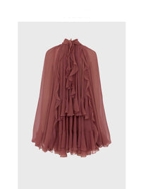 Women's Long Sleeve Three-dimensional Ruffle Top