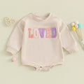 Infant Toddler Long Sleeve Alphabet Embroidery Romper