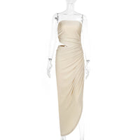 Elegant, Figure-flattering Strapless Pleated Dress