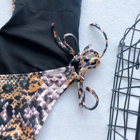 Sequined European And American Sexy Deep V One-piece Swimsuit Flashing Diamonds