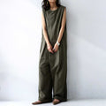 Temperament Pure Color Sleeveless Jumpsuit For Women
