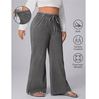 Women's Plus Size Drawstring Casual Loose Wide Leg Jeans