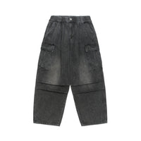 Season New Washed Fried Flower Denim Trousers