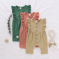 Girls' Fashion Ruffles Sleeveless Leotard Romper