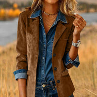 Winter Western-style Suede-Look Biker Jacket Coat