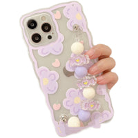 Purple Flower Wrist Strap Phone Case