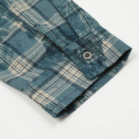 Distressed Tie-dyed Plaid Long-sleeved Shirt Men's Fashion Brand