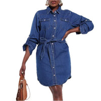 Amazon Spring Women's Denim Dress Loose-Fitting