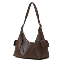 Womens Large-Capacity Casual Leather Shoulder And Crossbody Bag