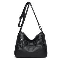 Real Washed Leather Classic Solid Color Soft Leather Versatile Casual One-shoulder Crossbody Bag