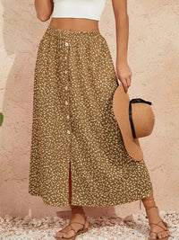 European And American Printed Breasted Self-tie Summer Pastoral A- Line Skirt Advanced Skirt