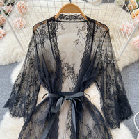 Fashion Women's Mesh Lace Nightdress Cardigan