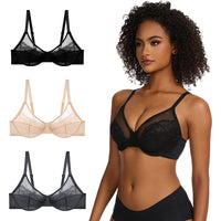 Women's Plus Size Bra Ultra-thin See-through Underwear