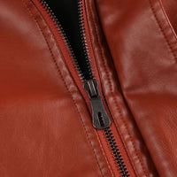Thin Men's Lapel Large Pocket Pu Leather Jacket Large Size Motorcycle Washed Leather Jacket