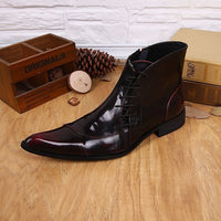 Light Luxury New Korean Style Men's Pointed Leather Boots