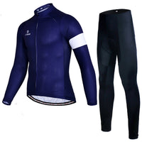 Fleece Cycling Jersey And Velvet Warm Autumn And Winter Trousers