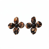 Retro Resin Flower Stud Earrings