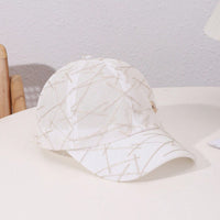Single-color Shiny Silk Texture Rhinestone R-style Japanese-Korean Fashion Mesh Cap With Breathability, Suitable For Daily Outings And Photography.