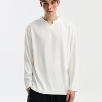 V-neck Long-sleeve Simple Casual Base Shirt