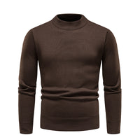 Sweater Men's Fleece-lined Thick Round Neck Sweater