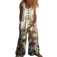 Womens Sleeveless Loose Pocketed Jumpsuit