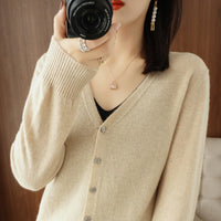 Spring And Summer New V-neck Cardigan Loose Plus Size Women's Clothing