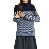 Pullover Sweater Half Turtleneck Temperament Youthful-looking Top