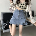 American-style Vintage Distressed High-waisted Jeans