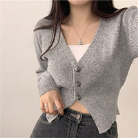 French-style Versatile Slim-fit Knit Cardigan For Petite Womenperfect For Fall And Winter