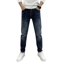 Men's Casual Slim Fit Straight Leg Elastic Jeans