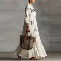New Womens Relaxed-fit Casual Dress With A Deep V-neck