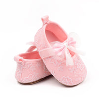 Girls' Cute Bowknot Princess Lace Soft Rubber Sole One-strap Toddler Shoes