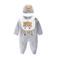 Newborn Printed Bear One-piece Romper